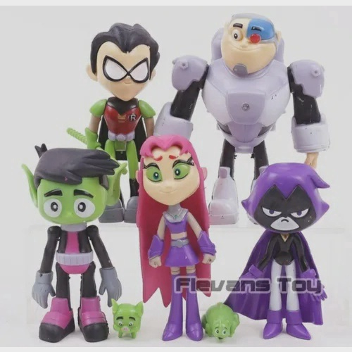 Bonecos Jovens Titãs Teen Titans Robin Mutano Cyborg Ravena no Shoptime