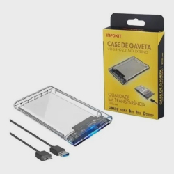Case Transparente Para Hd Sata 2.5 Hhd Ou Ssd Usb 3.0 Original Transmissao 6 Gpbs Infokit Ecase-300 Menor preço em Case Transparente Para Hd Sata 2.5 Hhd Ou Ssd Usb 3.0 Original Transmissao 6 Gpbs Infokit Ecase-300