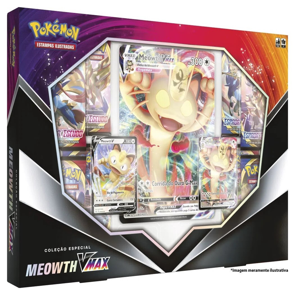 Super Box Colecionável Pokemon Meowth Original Copag em Promoção na  Americanas