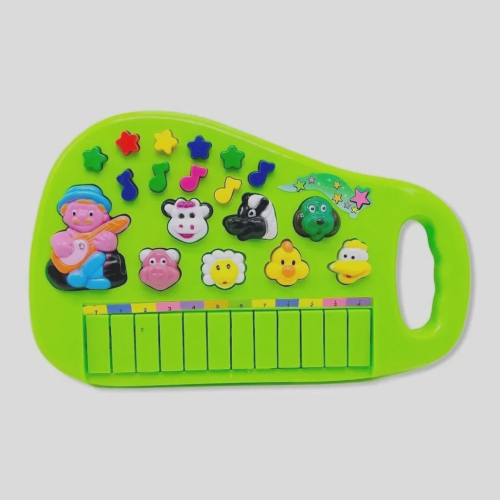 Piano Infantil Rosa Teclado Musical Com Sons De Bichinhos Bichos