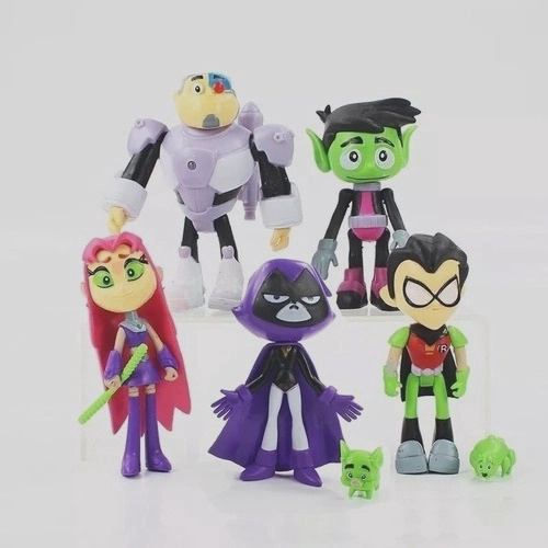 Bonecos Jovens Titãs Teen Titans Robin Mutano Cyborg Ravena no Shoptime