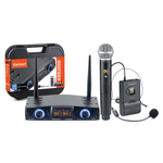 Microfone Sem Fio Duplo Bastão com Headset uhf KRD200 dmh Karsect