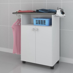 Tábua de Passar Multiuso 2 portas com suporte e cabideiro - Inove Menor preço em Tábua de Passar Multiuso 2 portas com suporte e cabideiro - Inove