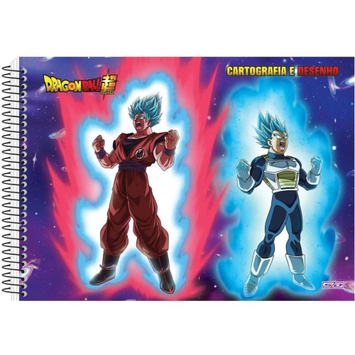 Caderno de cartografia e desenho dragon ball super roxo sao domingos