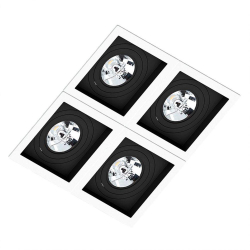 Spot Quadruplo Embutir Quadrado Recuado Branco Fundo Preto Ar70 Gu10 Menor preço em Spot Quadruplo Embutir Quadrado Recuado Branco Fundo Preto Ar70 Gu10