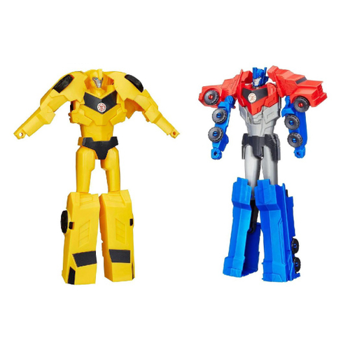 Transformers Bumbblebee e Optimus Prime personagens para Centro