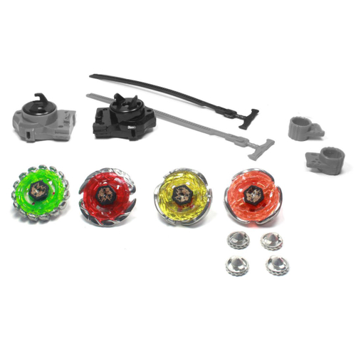 Kit Com 4 Peões Beyblade Metal + Lançador + Arena - Wild Top no