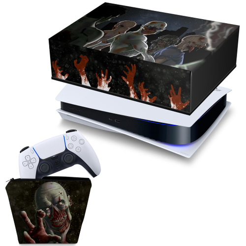 KIT Capa PS5 e Case Controle - Zombie Zumbi The Walking