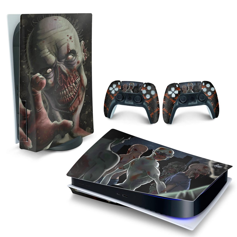 KIT Capa PS5 e Case Controle - Zombie Zumbi The Walking