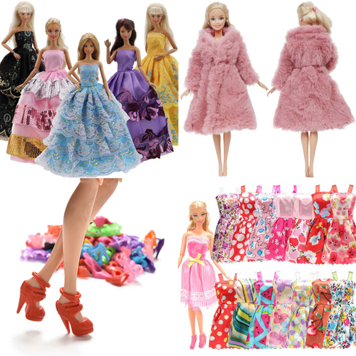 Kit Lote Com 3 Conjuntos De Roupas Para Bonecas Barbie