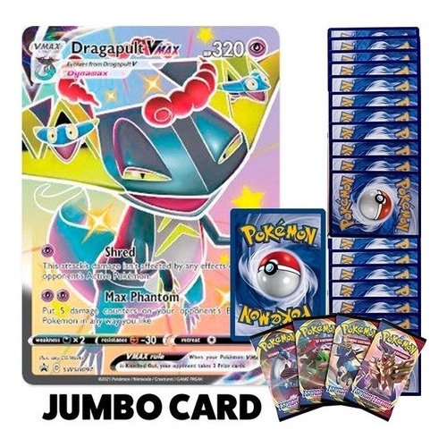 Pokémon Kit Carta Gigante (jumbo) + 20 Cartas + Brinde em Promoção