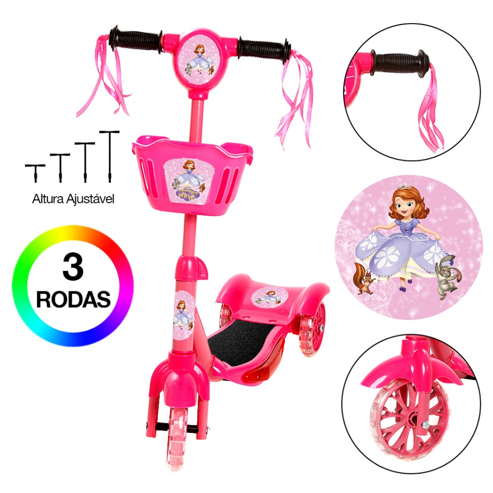 Patinete Infantil Multibrink Princesinha Sofia Feminino