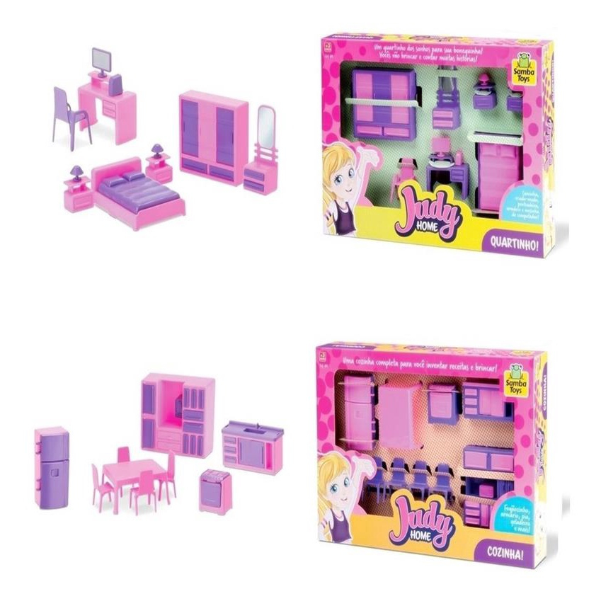 Casinha de Boneca Cozinha Judy 220 Samba Toys - Rosa