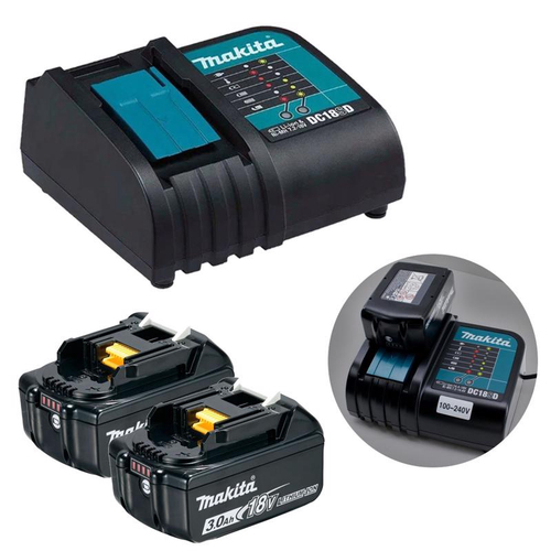 Bateria 18v 3ah Makita BL1830B 2 Unidades E Carreg. Bivolt DC18SD Em ...