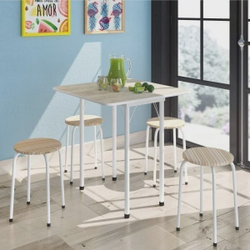 Conjunto de Cozinha Mesa Dobrável Asti 100 Narita e 4 Banquetas Redondas Bona Vita Móveis é boa?