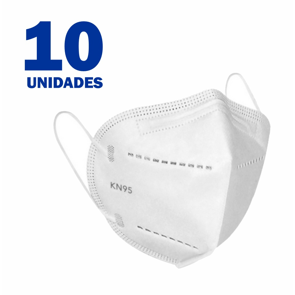 Kit 10 Máscaras Kn Proteção Camada Respiratória Pff N Branca