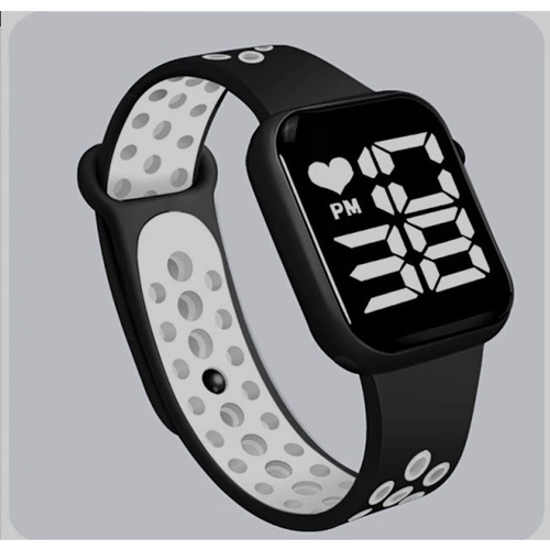 Rel gio a Prova D gua tipo Smart Digital led Watch Pulseira Furado Preto