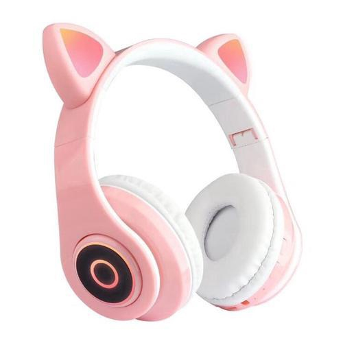 Fone Gatinho Sem Fio Led Bluetooth Infantil Orelha Gato Cat