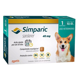 Antipulgas Simparic 40mg Cães 10 até 20Kg 1 Comprimido é boa?