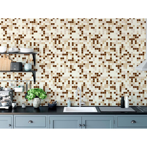 Papel de Parede Adesivo Lavável Decoração Pastilhas Azulejo Para Cozinha  Preto Com Branco Xadrez 3D - Pro Decor no Shoptime