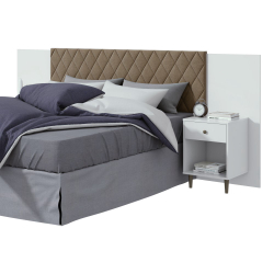 Cabeceira Casal Box 1,40/1,60 Stillus Móveis Lopas - Branco/Suede Animale Bege Menor preço em Cabeceira Casal Box 1,40/1,60 Stillus Móveis Lopas - Branco/Suede Animale Bege