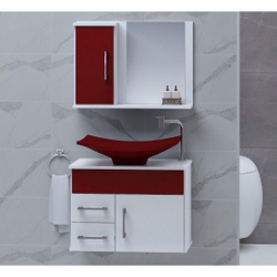 Conjunto Gabinete Banheiro Turin 50 Cm Com Cuba E Espelheira Menor preço em Conjunto Gabinete Banheiro Turin 50 Cm Com Cuba E Espelheira