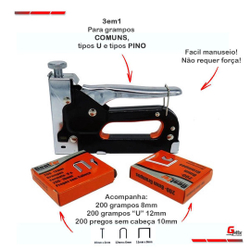 Grampeador Pinador Manual Profissional Com Maleta 600 Grampos Menor preço em Grampeador Pinador Manual Profissional Com Maleta 600 Grampos