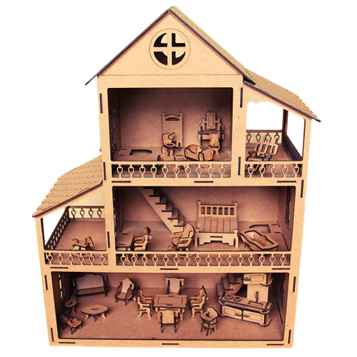 Casa Casinha Bonecas Polly Barbie Madeira Mdf Pintado em Promoção