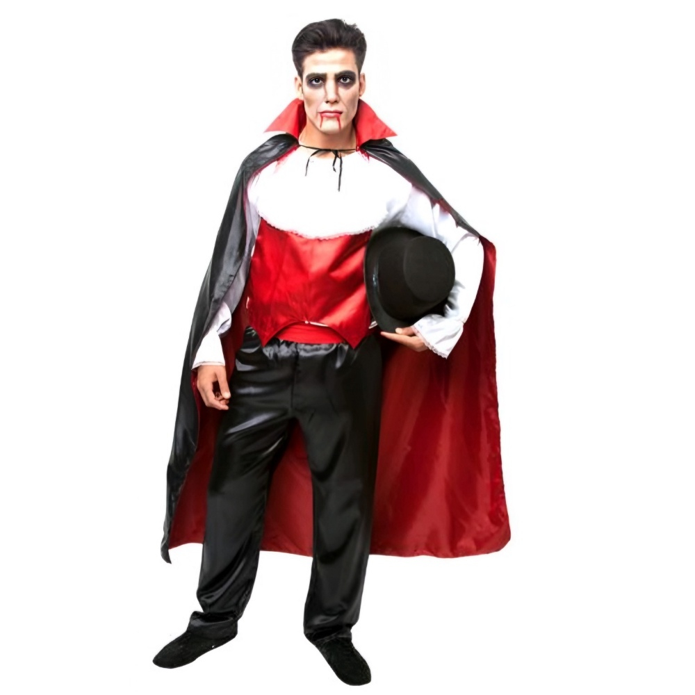 Fantasia Vampiro Drácula Adulto Masculino Halloween em Promoção na