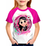 Camiseta Raglan Infantil Luluca Panda Menina