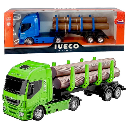 Kit Brinquedo Caminhão Basculante e Caminhão Com Toras Iveco