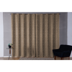 Cortina Requinte em Tecido Jacquard para Janela Sala ou Quarto 2,80m x 1,70m Semi - Blackout/Castor Menor preço em Cortina Requinte em Tecido Jacquard para Janela Sala ou Quarto 2,80m x 1,70m Semi - Blackout/Castor