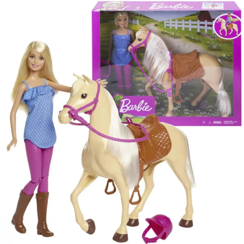 BARBIE FAMILY MATTEL COM CAVALO ARTICULADO EM BOM ESTAD