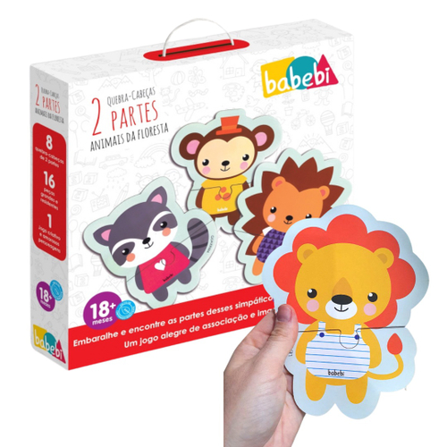 Brinquedo Bebe Educativo Quebra-cabeça 2 Partes Infantil Animais Filhotes 2  anos em Promoção na Americanas