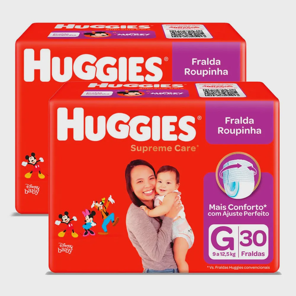 Kit De Fralda Roupinha Huggies Supreme Care Tamanho G 60 Unidades No ...