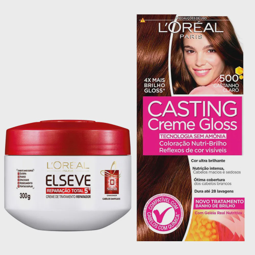 Loreal Kit Dia Richesse c/2 Tonalizantes 5.0 Castanho Claro