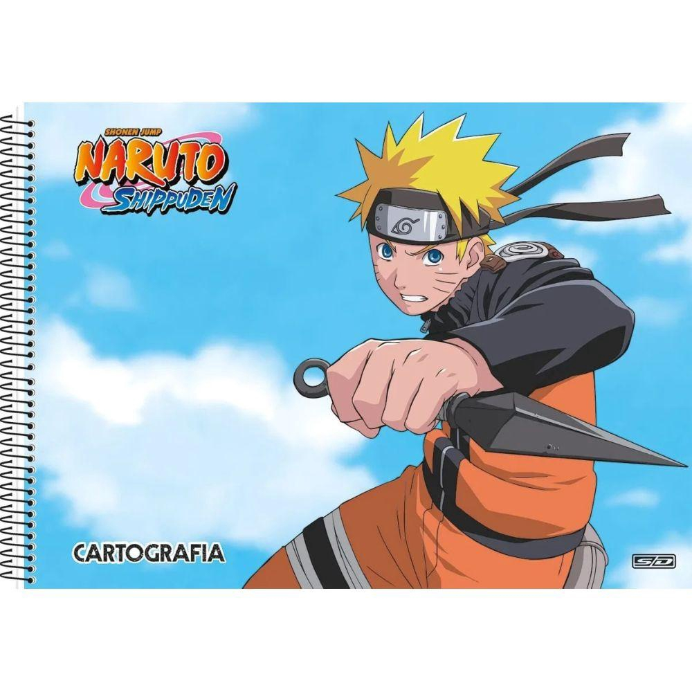 Caderno Desenho Naruto C/4 60 F Cartografia Escolar Completo