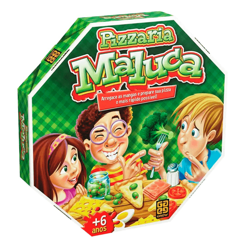 Jogo de Tabuleiro Ação Brinquedo Pizzaria Maluca Comida Pizza Grow