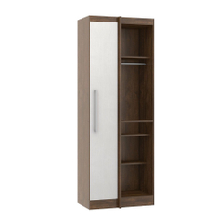 Armário de Canto Guarda Roupa 80 Cm 1 Portas 3 Prateleiras mdp Castanho Branco 6006 - ClickLar é boa?