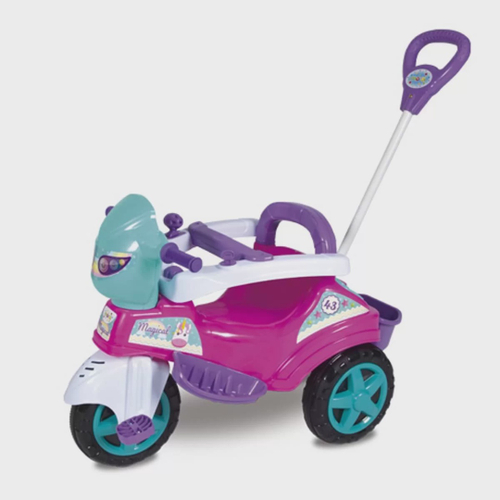 Triciclo infantil meninas tonkinha gatinha com som luz 2 em 1 pedal e haste  empurrador - BANDEIRANTE - Velotrol e Triciclo a Pedal - Magazine Luiza