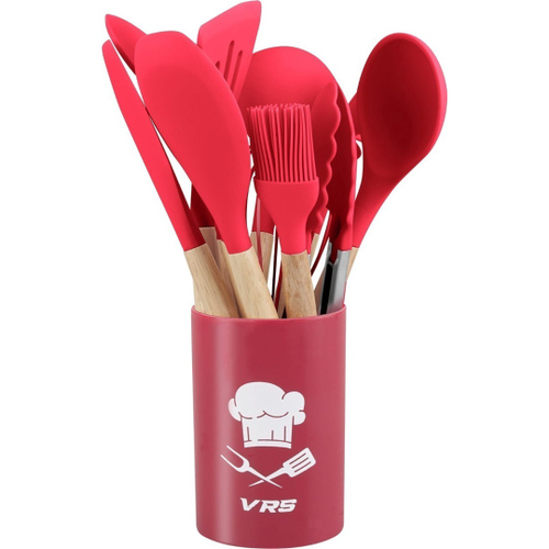 Kit Jogo de Cozinha Rosa 7 Utensílios de Silicone Pote Inox na Americanas  Empresas