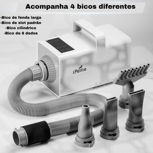 Secador e soprador pet shop banho e tosa ipettie 4 3hp 3200w submarino