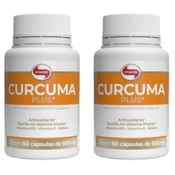 Kit 2uni Curcuma Plus 60 Cáps 500mg - Vitafor Menor preço em Kit 2uni Curcuma Plus 60 Cáps 500mg - Vitafor