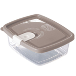 Pote de plástico Trio retangular 350ml Plasutil ref.5995