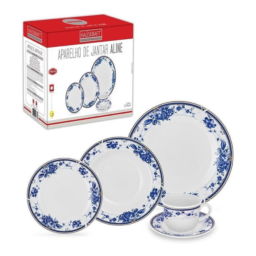 Aparelho de Jantar e Chá em Porcelana Oxford 20Pçs Maresia