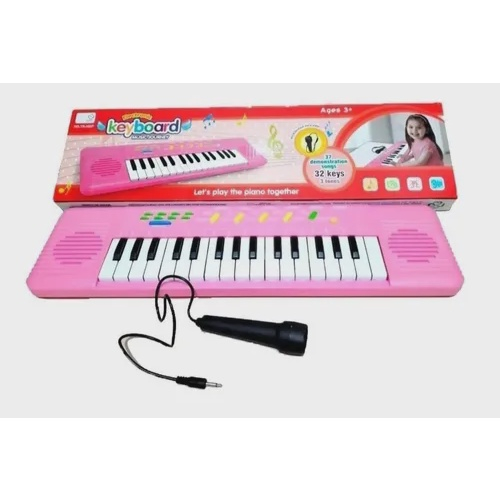 Teclado Infantil Piano Brinquedo Musical Com Karaoke E Microfone