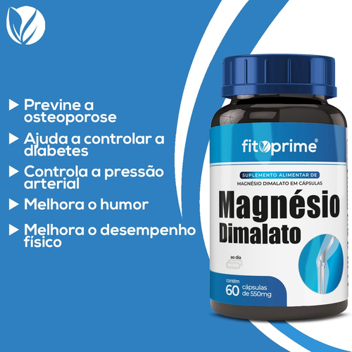 Kit 2 Magnésio Dimalato 60 Cápsulas Fitoprime Em Promoção | Ofertas Na ...