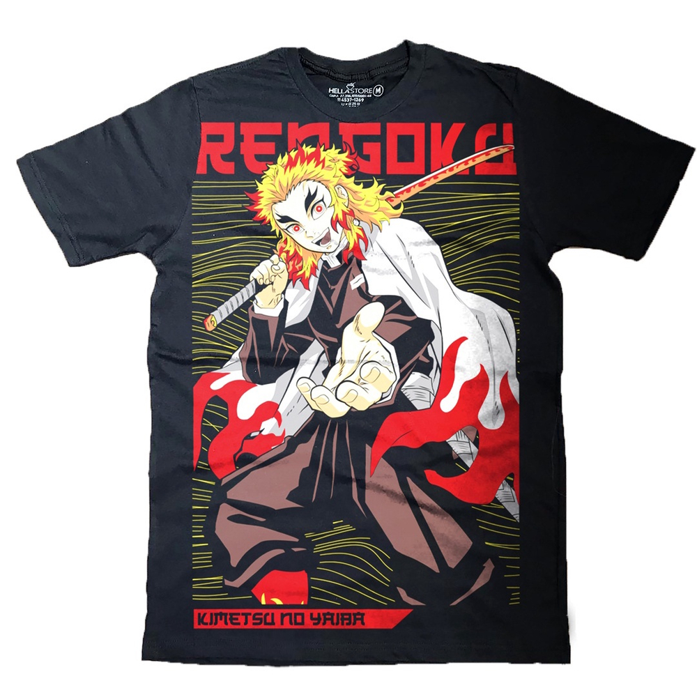 Camiseta Demon Slayer Rengoku Anime Desenho Envio Rápido Top