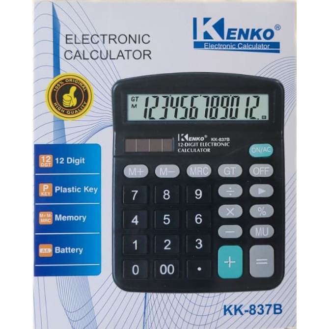 Calculadora Kenko De Mesa KK-837B Display 12 Digitos No Shoptime