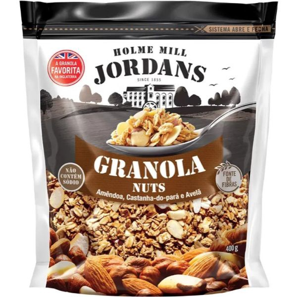 Granola Cereal Jordans Nuts, Amêndoa, CastanhadoPará Avelã 400g no
